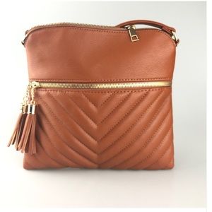 NWT Quilted Crossbody Brown